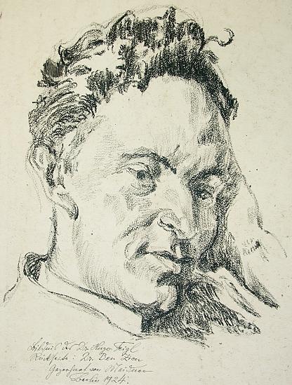 Hugo Feigl v roce 1924, kresba ze sbírek Židovského muzea Frankfurt am Mein