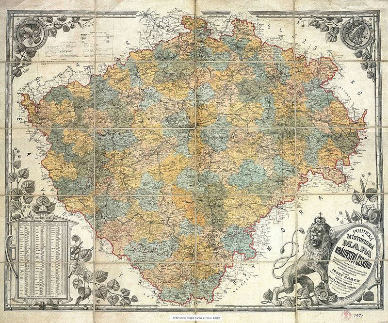 Erbenova mapa Čech, 1883