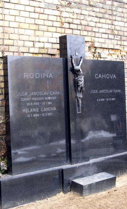 Hrob J. J. Cahy na Ústředním hřbitově v Brně