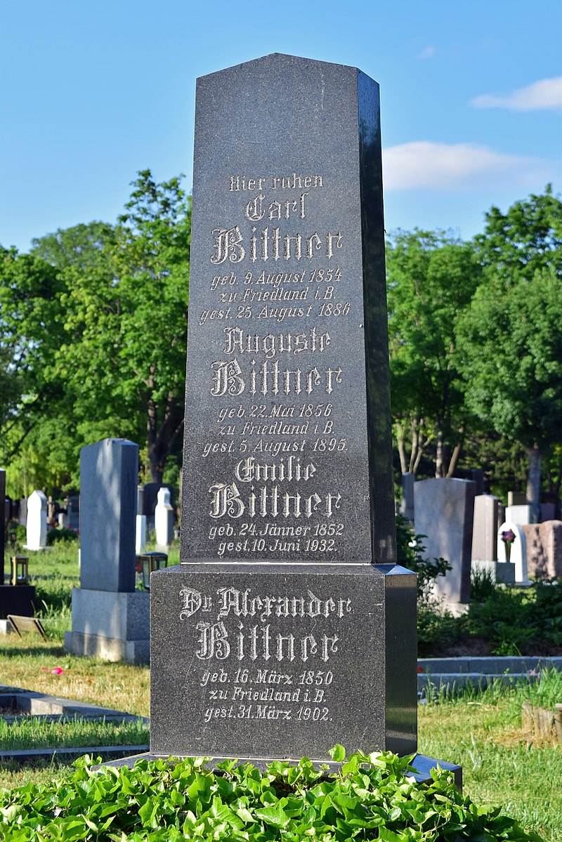 Hrob A. Bittnera na Vídeňském centrálním hřbitově