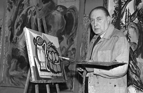 Emil Filla při práci, 1951