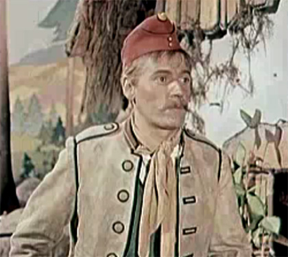 Josef Bek jako Martin Kabát ve filmové pohádce "Hrátky s čertem", 1956