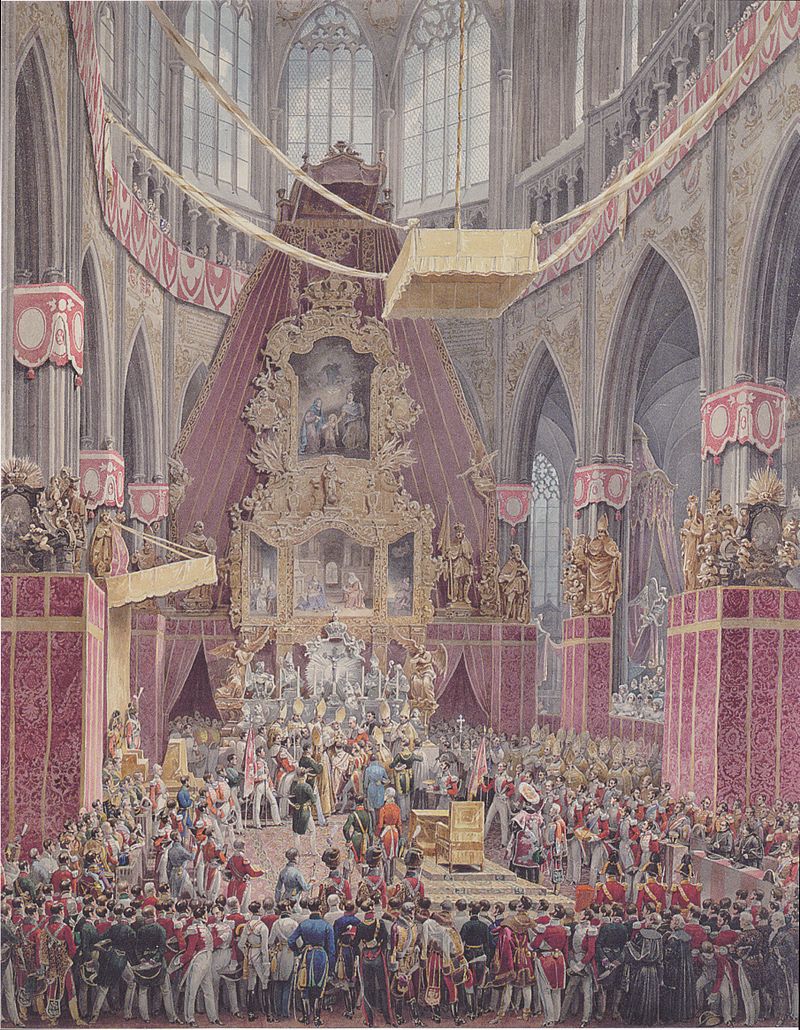 Korunovace Ferdinanda V. (I.) Dobrotivého ve svatovítské katedrále, 1836