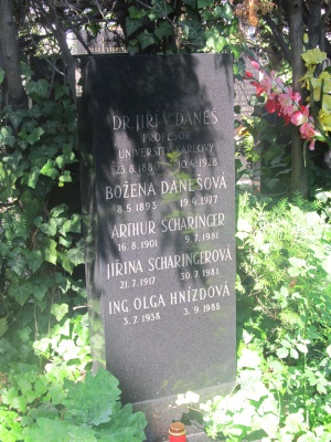 Hrob J. V. Daneše v Praze-Strašnicích