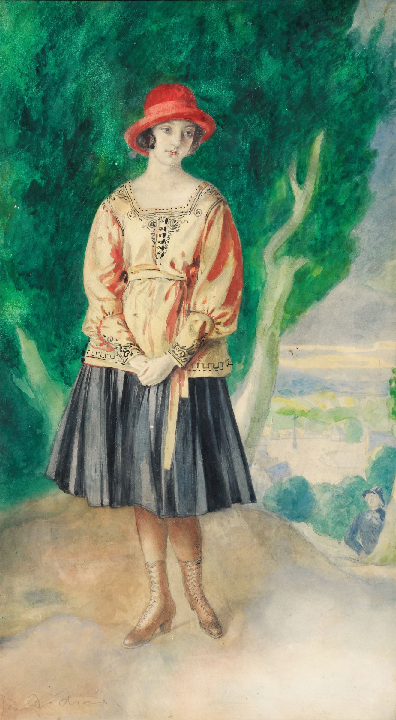 Dívka v Boulogneském lesíku, okolo 1910
