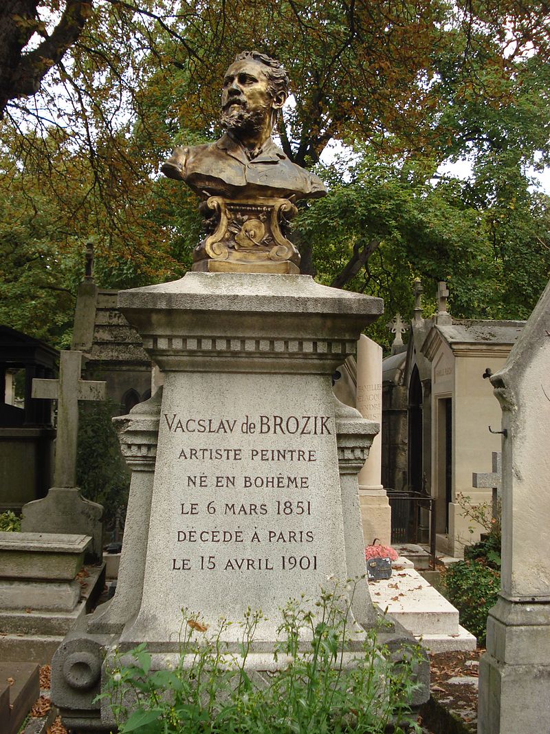 Hrob Václava Brožíka na hřbitově v Montmartre