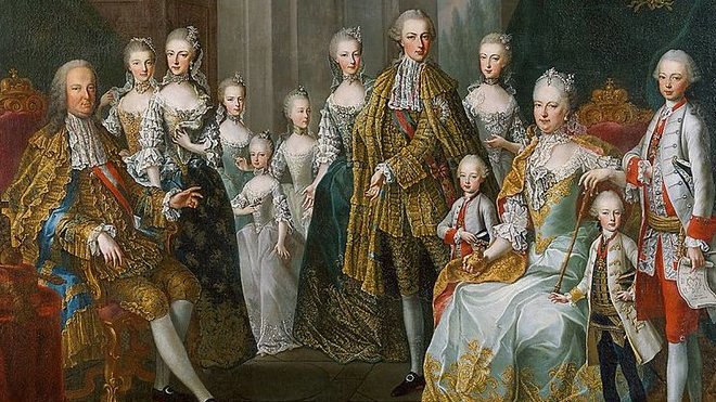 Císařská rodina, obraz namaloval Martin van Meytens, 1764-1765