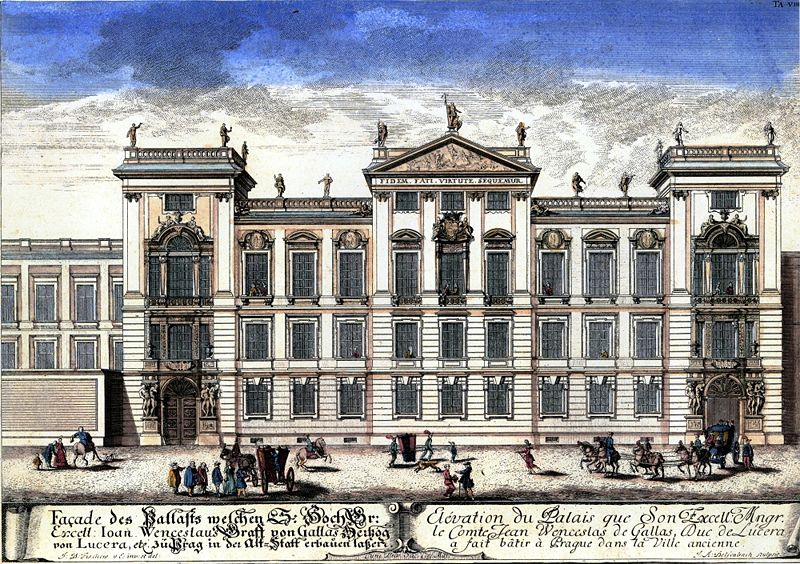 Clam-Gallasův palác v Praze, vystavěn v letech 1713-1719