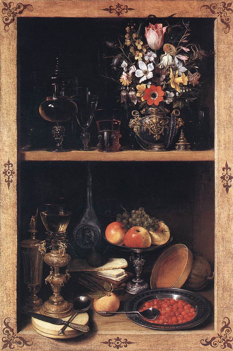 Regál s kyticí a ovocem, Národní galerie v Praze