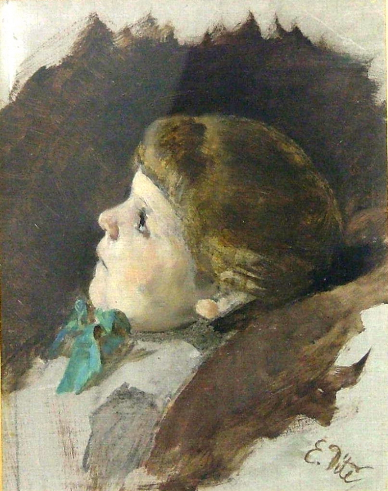 Dítě s modrou mašlí