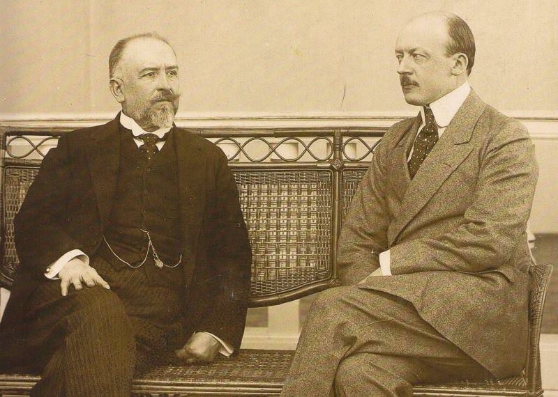Rakouský ministr zahraničí Leopold Berchtold s italským ministrem zahraničí San Giulianem v Chorvatsku, 1914