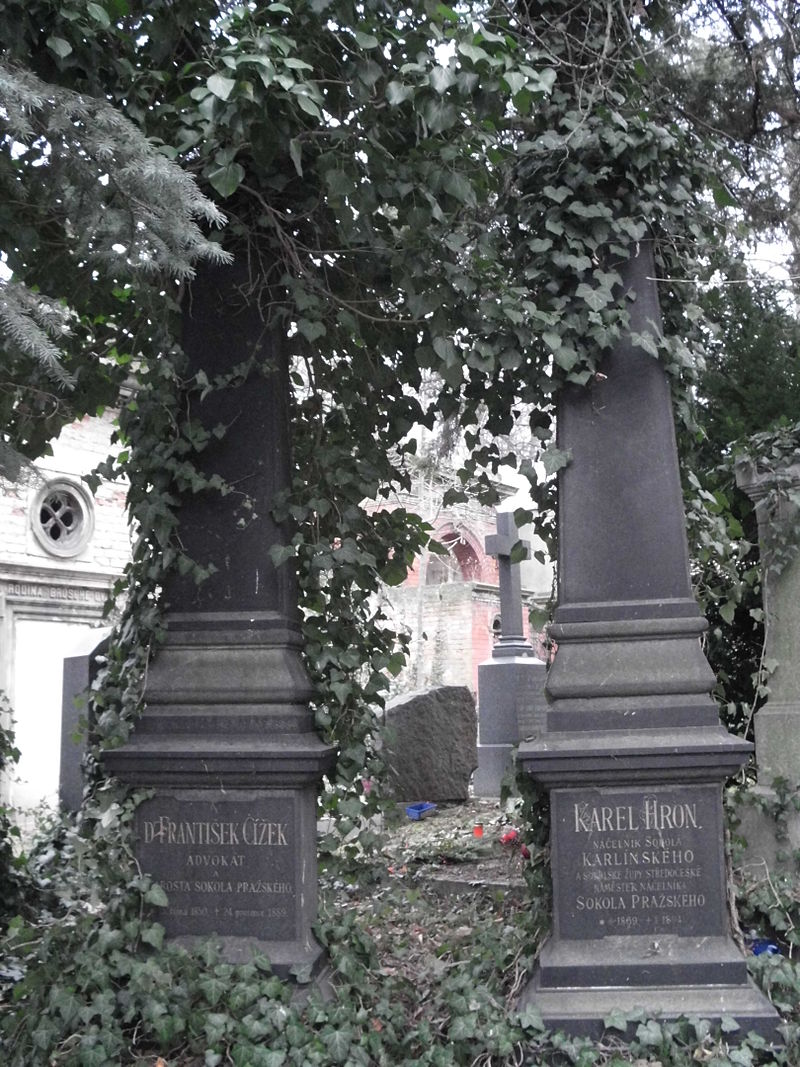 Hrob Františka Čížka a Karla Hrona na Olšanských hřbitovech v Praze