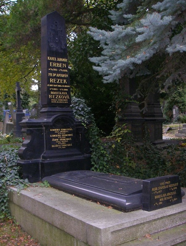 Hrob Karla Jaromíra Erben na Olšanských hřbitovech v Praze