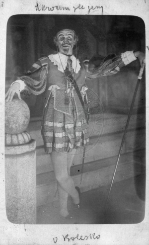 Otto Boleška jako Gremio ve Zkrocení zlé ženy, 1913