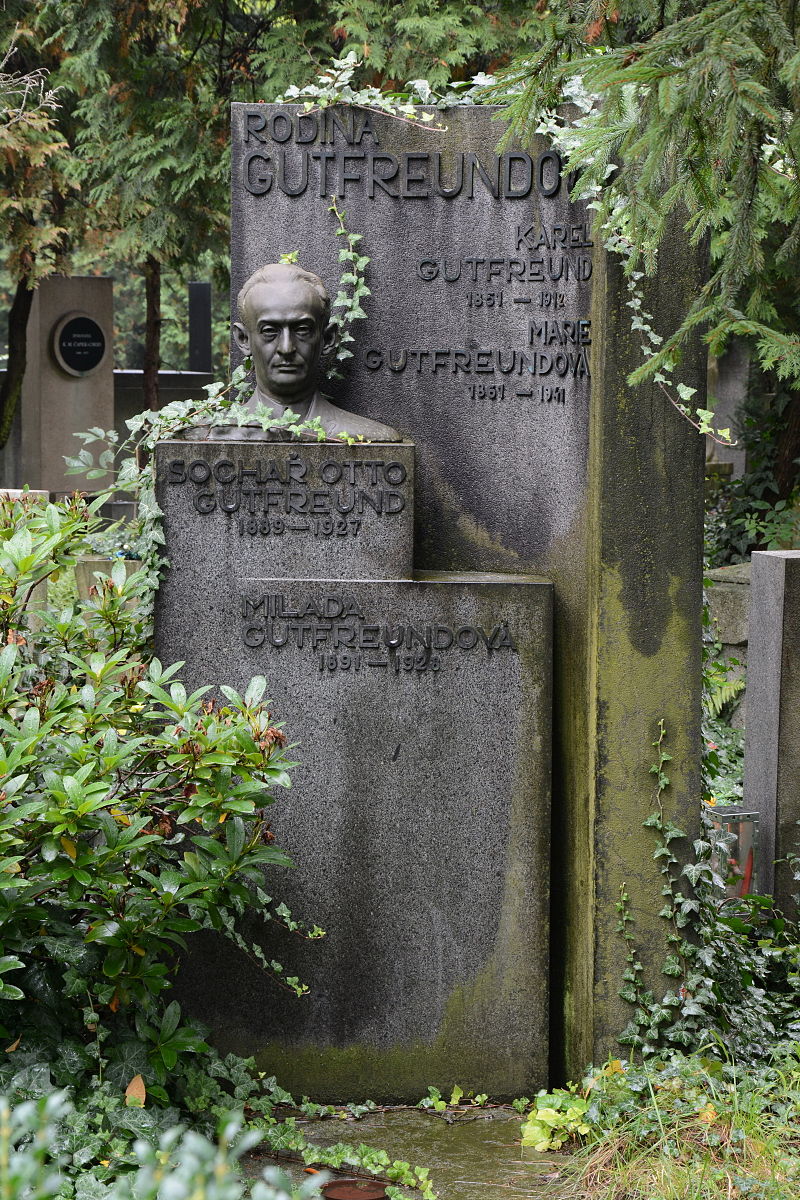 Hrob O. Gutfreunda na Vinohradském hřbitově v Praze