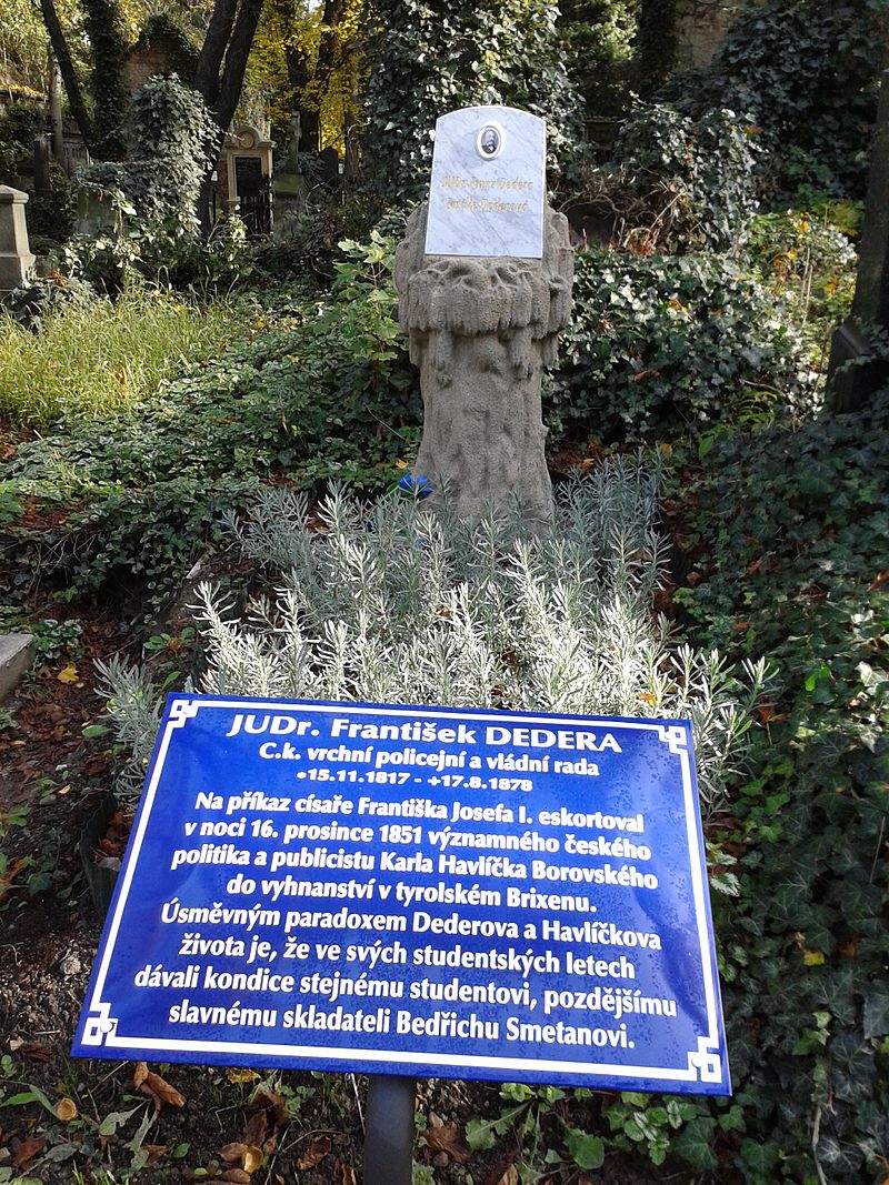 Hrob F. Dedery na Olšanských hřbitovech v Praze