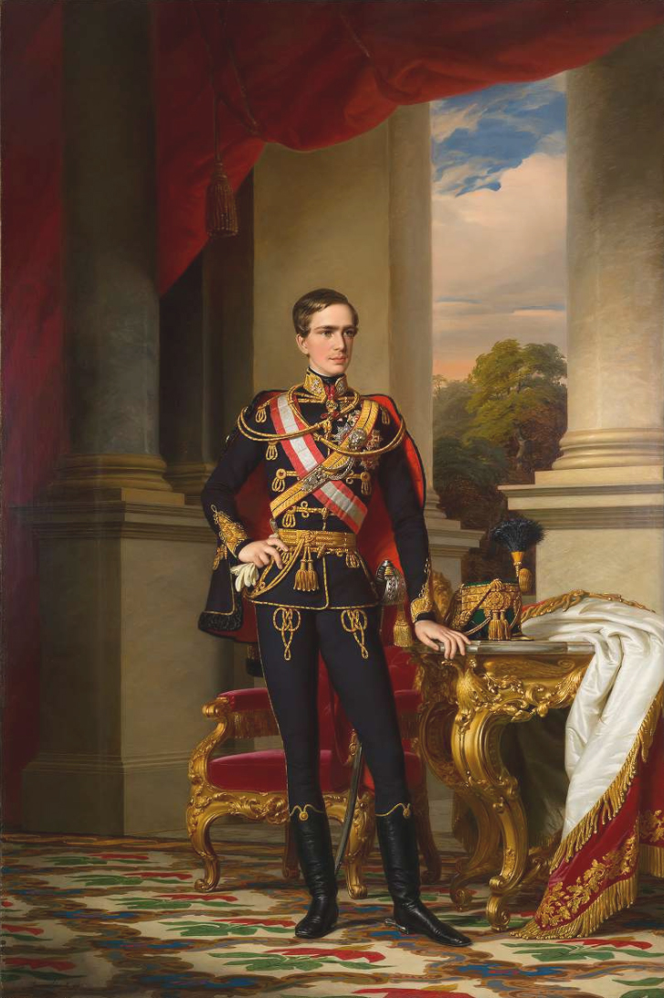 František Josef I. v mládí, 1853 (Maďarské národní muzeum v Budapešti)