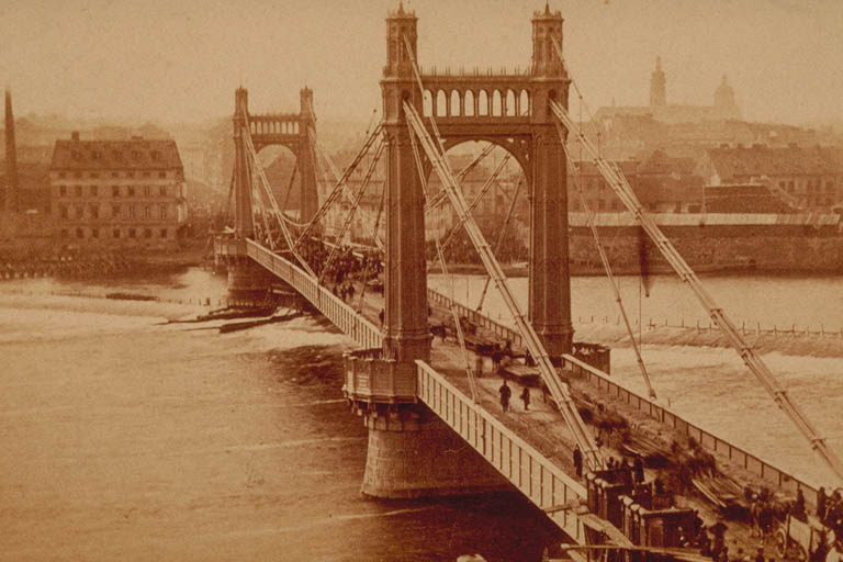 Most Františka Josefa I., vizitka, kolem roku 1870