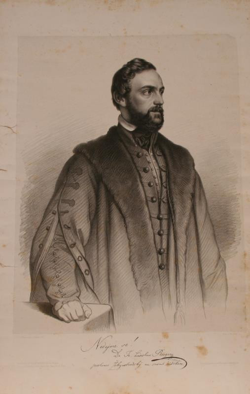 František Ladislav Rieger na litografii Josefa Bekela, 1850