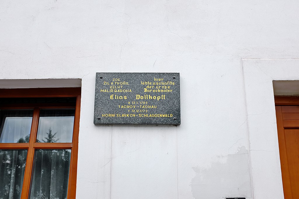 Pamětní deska na domě v Horním Slavkově