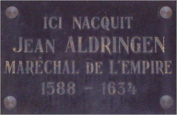 Pamětní deska na rodném domě Johanna Aldringena v Lucemburku na rue Saint Ulric