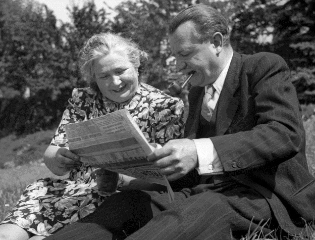 Předseda vlády Klement Gottwald s manželkou Martou, 26.7.1947.