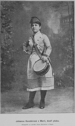 Johanna Cavallarová jako Marie v Dceři pluku, 1888