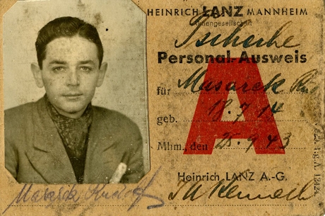 Falešný pracovní průkaz R. Glazar pod nímž se ukrýval v Německu