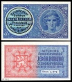 Protektorátní koruna, platná od února do května 1940, autory grafického návrhu byli B. Heinz a B. Fojtášek